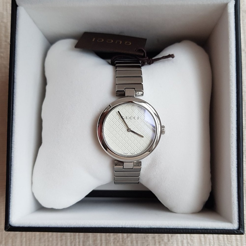GUCCI Diamantissima Quartz White Dial Ladies Watch YA141502
